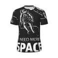 thumbnail image 5 of Wukai I Need More Space Print Men's Short-Sleeved Mesh T-Shirt,Quick-Dry Short Sleeve Workout T-Shirt-X-Small, 5 of 8