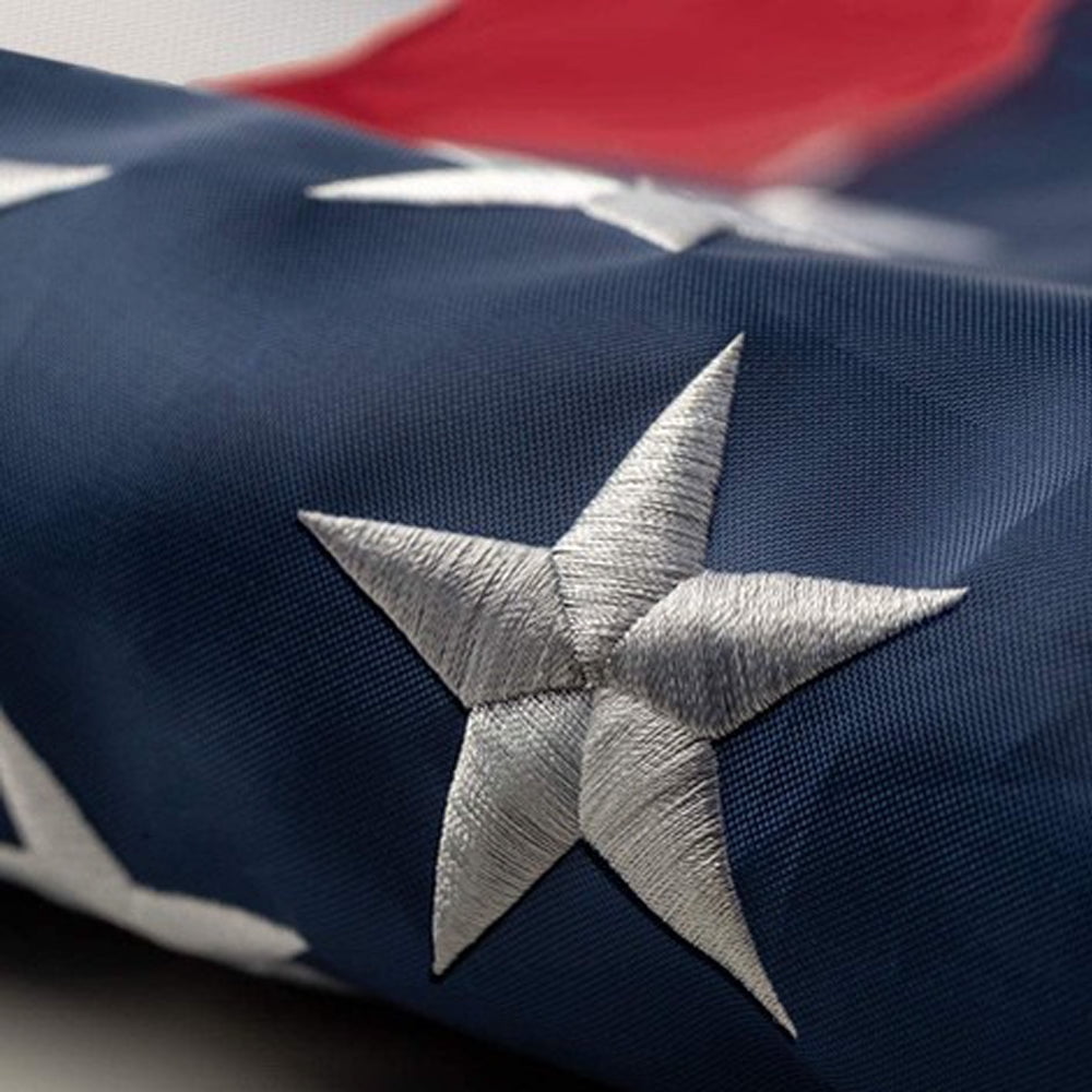 WOWMTN  (2 Packs) 3x5 ft Embroidered Star American Flag All Weather Outdoor Indoor