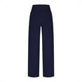 thumbnail image 5 of Wenyuyu Yoga Pants for Women Casual Loose Cozy Wide Leg Sweatpants Smocked Elastic Waisted Pajama Pants with Pockets Navy L, 5 of 9