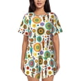 thumbnail image 1 of Fotbe Beautiful African Womens Conjunto de Pijama Estampado para Mujer, 2 Piezas, Ropa de Dormir con Camiseta de Manga Corta y Shorts Suaves-Medium, 1 of 6