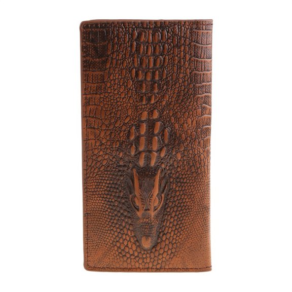 AOOOWER Men's 3D Alligator Wallet Bifold ID Card Holder Purse for Case Long Clutch Billf
