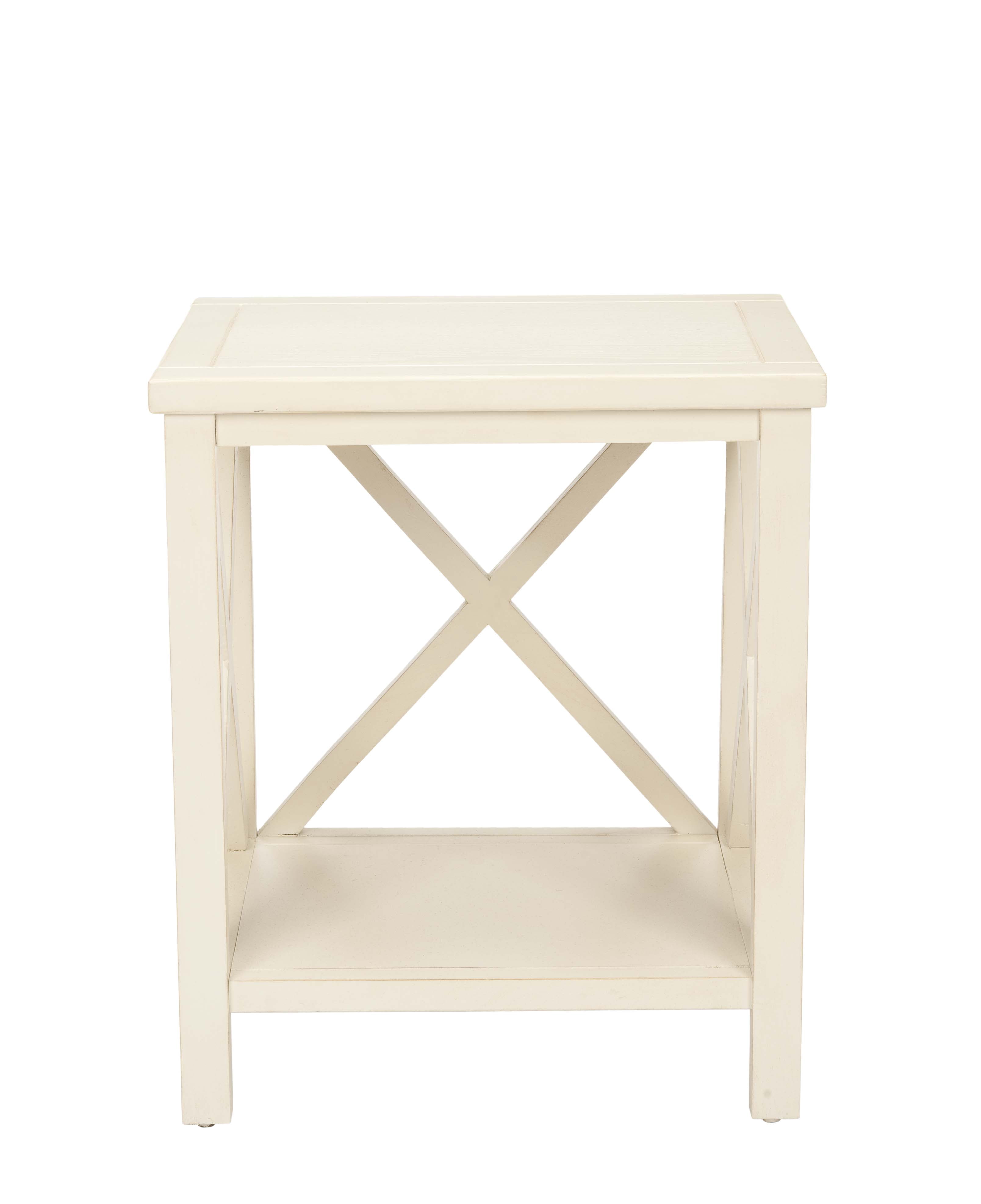 SAFAVIEH Candence Nautical Cross Back End Table, Barley