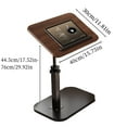 thumbnail image 5 of Premium Walnut Side Table: Adjustable 17.52"-29.92"H, 15.75"x11.81" Thick Top, 15KG – Ideal for Bedside/Sofa/Small Spaces, Reading/Work, 5 of 7