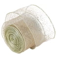 thumbnail image 2 of Champagne Gold Glitter Mesh Ribbon, Wired Christmas Ribbon for Tree Decor, Garland, Wreaths, Large Bows and Gift Wrapping, 2 of 4