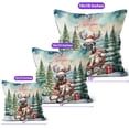 thumbnail image 4 of Merry Christmas Santa Reindeer Antlers Pug Sleigh Xmas Winter Holiday Pillow Cushion Double Sided Dog Lover Gifts Throw Pillow - 00023, 4 of 4