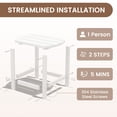 thumbnail image 4 of LOYALICE HDPE Indoor & Outdoor Side Table – Weatherproof, Multi-Use End Table with Curved Edge for Patio, Bedroom & Living Room, White, 4 of 7