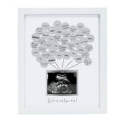 Angle View: Pearhead Baby Shower Guestbook Keepsake Photo Frame and Stickers, White