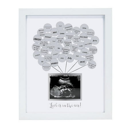 - Pearhead Baby Shower Guestbook Keepsake Photo Frame, White