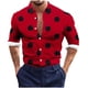 thumbnail image 1 of Blusa y camisa de manga larga con cuello vuelto para hombre, informal, a la moda, con botones, estampado, de poliéster, 1 of 3