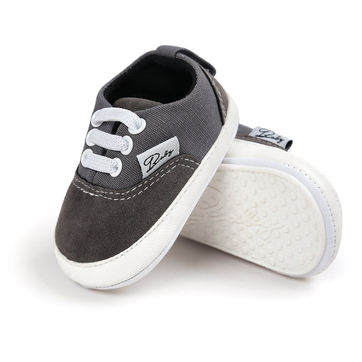 RVROVIC Baby Infant Shoes Canvas Slip-on Sneakers 0-18M