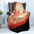 thumbnail image 4 of American Flag Soft Flannel Fleece Throw Blanket, Flag Against Red Horizon on Grass Park Field Identity Sunset Design, Cozy Plush for Indoor and Outdoor Use, 50" x 60", Multicolor, by Ambesonne, 4 of 5