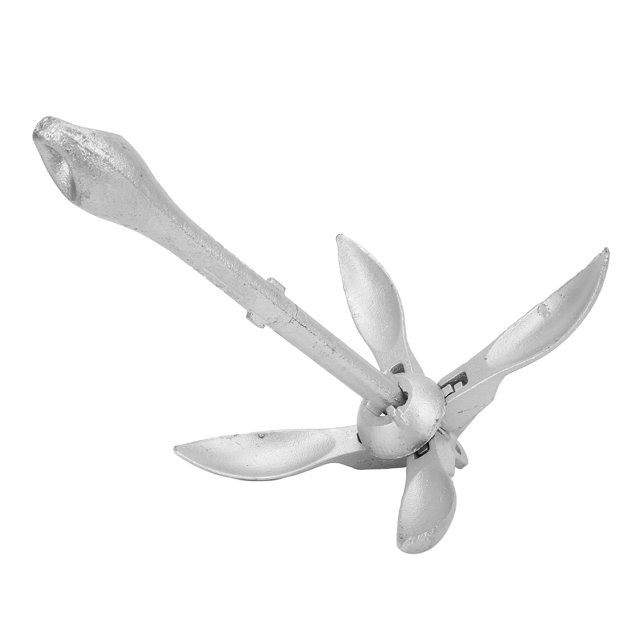Ancla plegable Ancla de rezón plegable Acero al carbono 5.5LB 4 Grapnels Accesorios marinos para kayaks Bote inflable