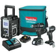 Makita 18 Volt LXT Sub-Compact Brushless Cordless 2 Drill & Radio Combo Kit