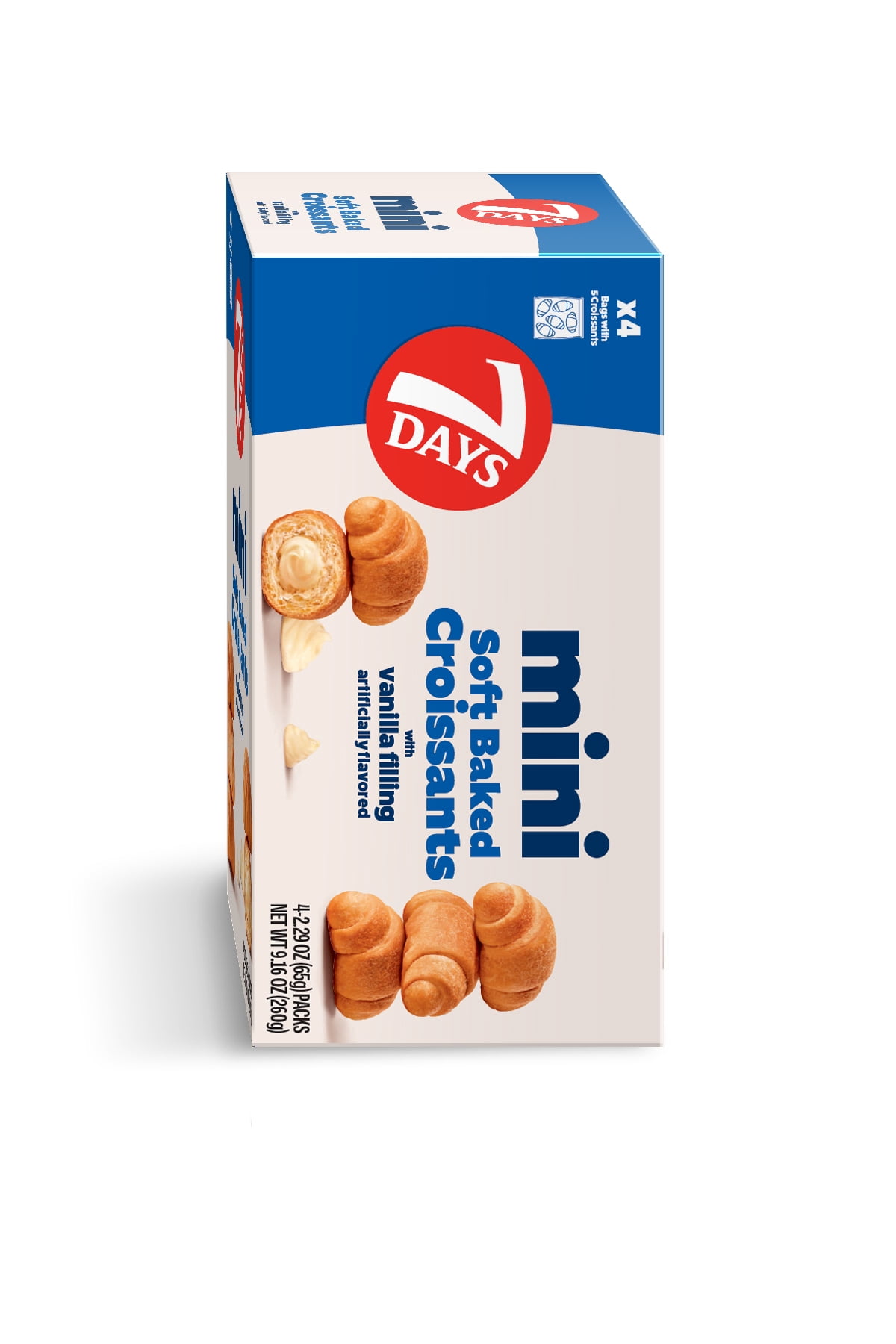 7Days Mini Croissants, Vanilla, Breakfast On the Go, Non-GMO (Pack of 4)