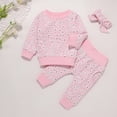 thumbnail image 2 of IROINNID Newborn Girl's Flowers Print Cute Sweatshirt Pants With Hairband Outfits 3PCS, 2 of 9