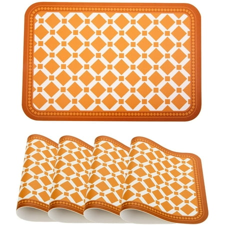 

Leather Placemats Dining Table Mats Set of 4 Heat-Resistant Non-Slip Washable Kitchen Place Mats Table Decor