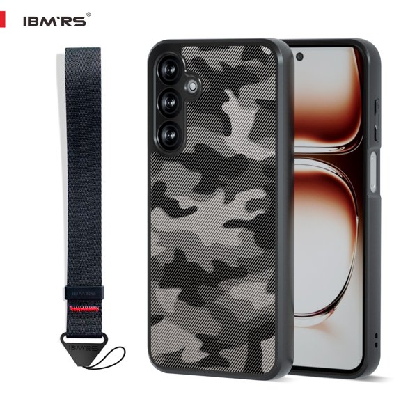 IBMRS Genuine Official Stand for Samsung Galaxy M35 Case,Shockproof Matte Translucent Phone Case, Camo Black