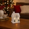 thumbnail image 5 of Christmas Light Up Ceramic Village,Led Lighted White Snow House Porcelain Ornament,Winter Christmas Glowing Decor for Mantel Tabletop, 5 of 6
