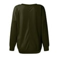 thumbnail image 6 of Kagetolytai Womens Tops Womens Casual V Neck Sweatshirt Loose Soft Long Sleeve Pullover Tops Solid Shirts With Side Pockets Plus Size Tops for Women Army Green M, 6 of 7