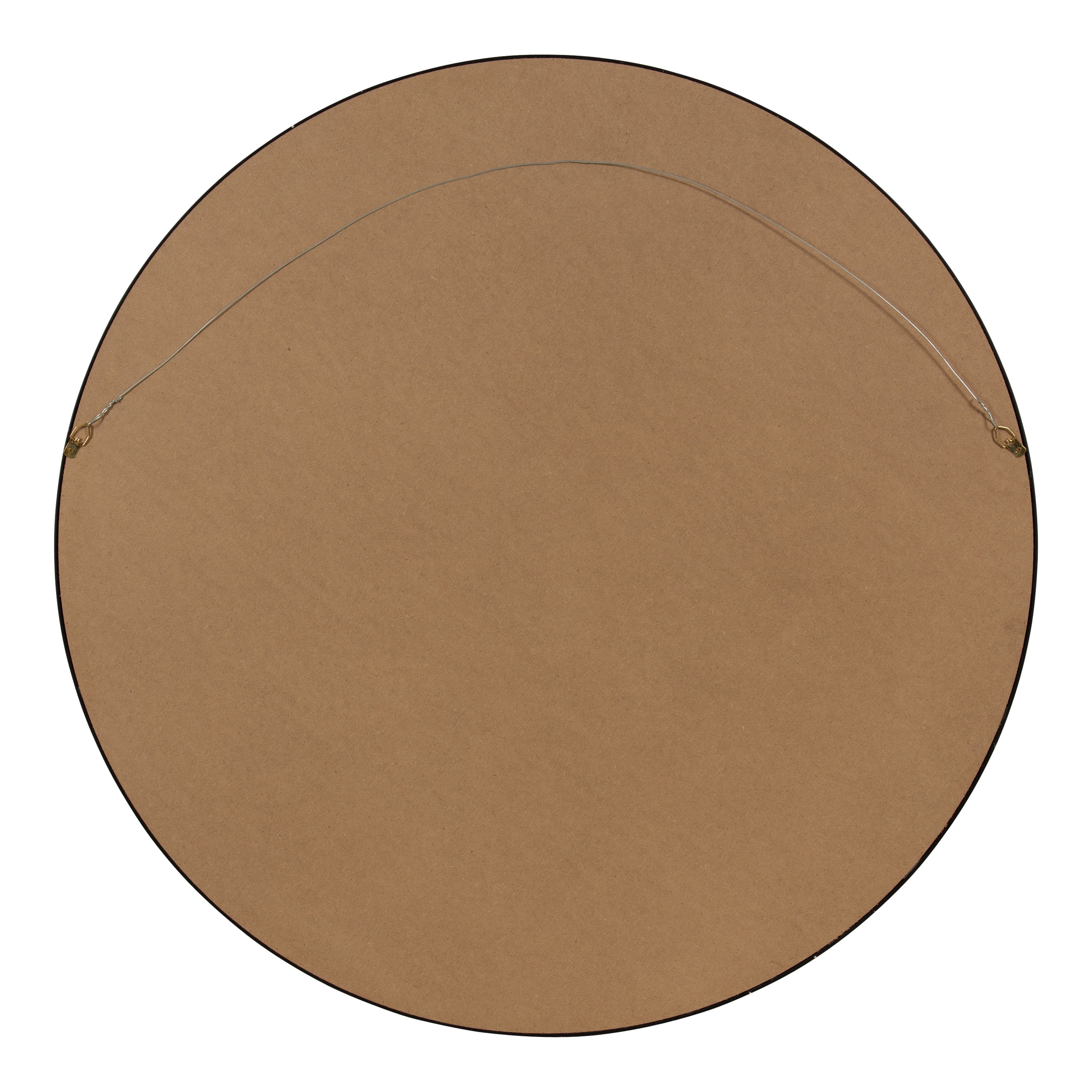 Kate and Laurel Travis Round Wood Wall Mirror, 31.5" Diameter, Black, Modern Wall Décor Accent