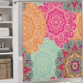 thumbnail image 3 of Retro Floral Pattern Shower Curtain for Bathroom, Polyester Cloth Shower Curtain with Hooks, Modern Shower Curtain, Art Deco Shower Curtain, 72x72 inch Shower Curtain, 12 Hooks, 3 of 5