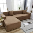 thumbnail image 1 of 2024 Plush Sectional Couch Cover   Stretch L Shape Sofa Covers For Sectional Sofa Set  L Shape Couch Protector Chaise Lounge Covers For Dogs Kids-Gray-1 Seater, 1 of 9