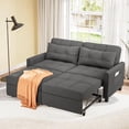 thumbnail image 3 of 3 in 1 Convertible Sofa Bed, 58" Sectional Sleeper Sofa with Adjustment Backrest & Side Pocket, Pull out Couch for Living Room, Bedroom, Apartment, Dark Gray, 3 of 10