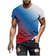 thumbnail image 2 of M-5X Plus Size T Shirts for Men Big & Tall Short Sleeve Crewneck Tshirts Shirt Mens Casual Gradient Printed Pullover Slim Going-Out Athletic Tees Tops, 2 of 5