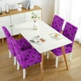 thumbnail image 4 of Halloween Spider Web Chair Covers for Dining Room Set Of 4, Purple Stretch Dining Chair Cover 4 Pieces, Washable Kitchen Parsons Chair Slipcovers 4 Pack, Removable Seat Protector for Home and Party, 4 of 6