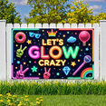 thumbnail image 2 of Neon Lights Glow Party Banner Retro Design Disco Theme for Birthday Party Indoor Decoration Dance Event, 2 of 5