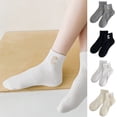thumbnail image 5 of TNOBHG Cotton Socks 1 Pair Unisex Cotton Ankle Socks Low-tube No Odor Solid Color Letter Embroidery High Elasticity Anti-slip Sweat-absorption Anti-shrink, 5 of 8