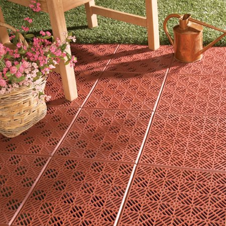Interlocking Patio 11 1 2 Square Tile Flooring 6 Piece Set