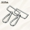 thumbnail image 3 of Uxcell 10pcs Metal D Ring Lobster Claw Clasp 1.5" 360° Swivel Snap Hook, Silver, 3 of 6