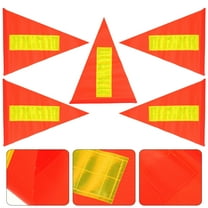 Safety Triangle Flags 5-Pack with Fiberglass Poles, Portable Bike Warning Flags for Cycling Visibility and Safety