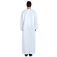thumbnail image 4 of Baqcunre Women's Muslim Arab Middle Solid Color Stand Collar Robe Mens Clothes Mens Robe Maxi Dress for Women Mens Long Sleeve Shirt,White Dresses,Size M, 4 of 7