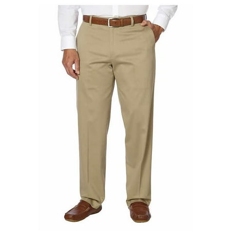 Kirkland Signature Mens Non-Iron Comfort Pant Classic Fit (Khaki,