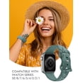 thumbnail image 4 of TOYOUTHS Floral Engraved Band Compatible with Apple Watch Band 42mm 44mm 45mm 49mm(Ultra) Women, Silicone Dandelion Flower Pattern Wristband for iWatch Series SE/8/7/6/5/4/3/2/1, 4 of 7