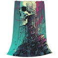thumbnail image 2 of Sikiie Cartoon Art Skull Ultra-Soft Micro flannel Blanket Luxury All Seasons Warm Blanket for Bedding Sofa and Travel (4 sizes)-60"x50", 2 of 7