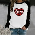 thumbnail image 2 of XEGLSBU T Shirts for Women Cotton Soft Womens Valentine's Day Heart Printed Long Sleeve Tops Blouse T-Shirt Black Size L, 2 of 5