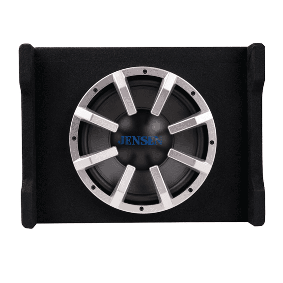 Pre-Owned Jensen J10ASB 10" Subwoofer in Multi-Mounting Enclosure w/ Built-in Powered Amplifier, 14 lbs., New