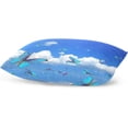 thumbnail image 4 of Bright Butterflies Flying The Blue Sky Velvet Oblong Lumbar Plush Throw Pillow Cover/Shams Cushion Case - 16x24in - Decorative Invisible Zipper Design for Couch Sofa Pillowcase Only, 4 of 7