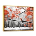 thumbnail image 2 of Designart "Forest Guardian Monochrome Red Grey Bird III" Animals Floater Framed Wall Decor, 2 of 7