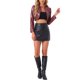 thumbnail image 2 of Chaquetas cortas de cuero PU Inspire Chic para mujer, chaqueta de manga larga de frente abierto, color rojo vino, 2 of 6