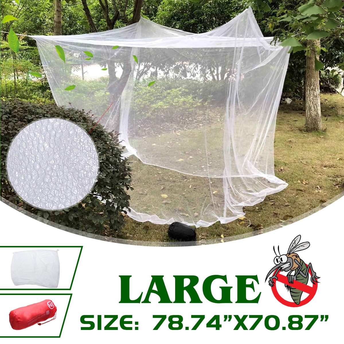 Extra Large Size White Mosquito Fly Net Netting Indoor Outdoor Camp Portable New 