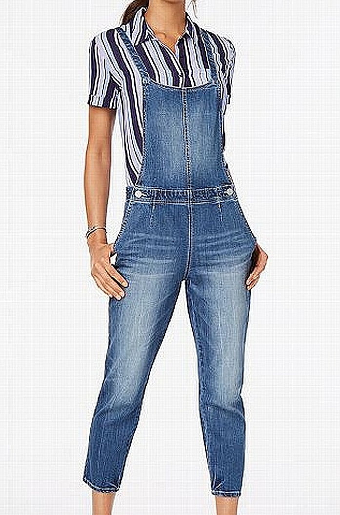 denim capri overalls
