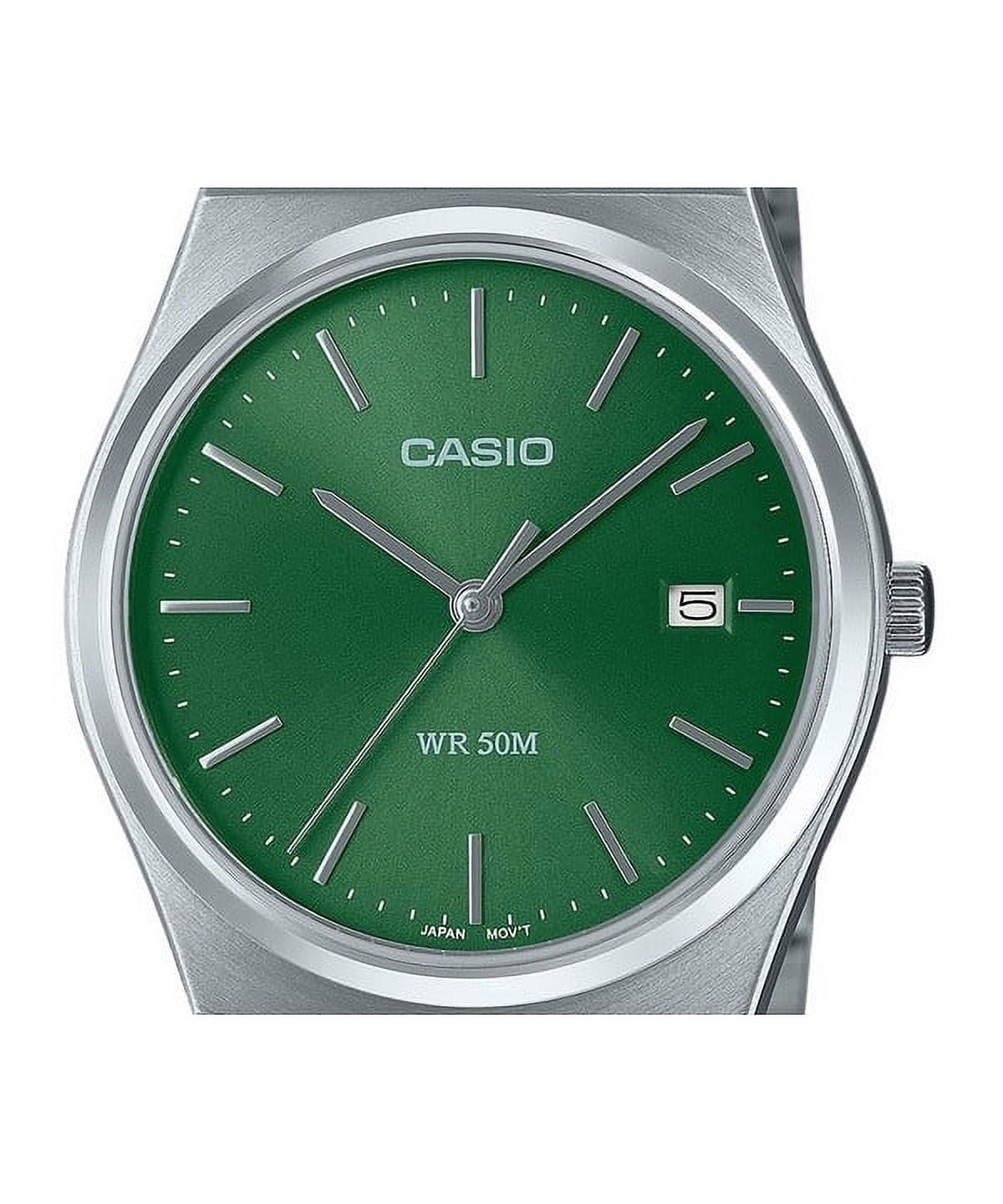 Casio Men’s Stainless Steel Watch with Green Dial - MTP-B145D-3AVDF