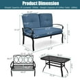 thumbnail image 2 of Gymax Ensemble de Conversation pour Patio 2 Pcs Causeuse et Table Ensemble de Sofa avec Coussins Bleus, 2 of 9