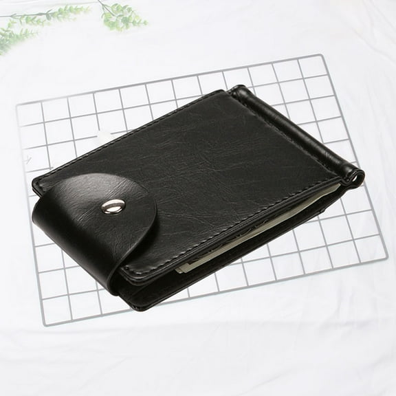 GARVALON Mens Credit Card Wallet 1Set Black PU Leather Anti-RFID Square Slim 11*8*0.39in