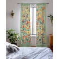 thumbnail image 3 of Boho Green Flowers Sheer Curtains 84 Inch Length 2 Panels Set for Living Room/Bedroom, Spring Abstract Watercolor Floral Leaf Kitchen Curtains Grommet Semi-Sheer Curtains Window Treatments 52"x84"x2, 3 of 7