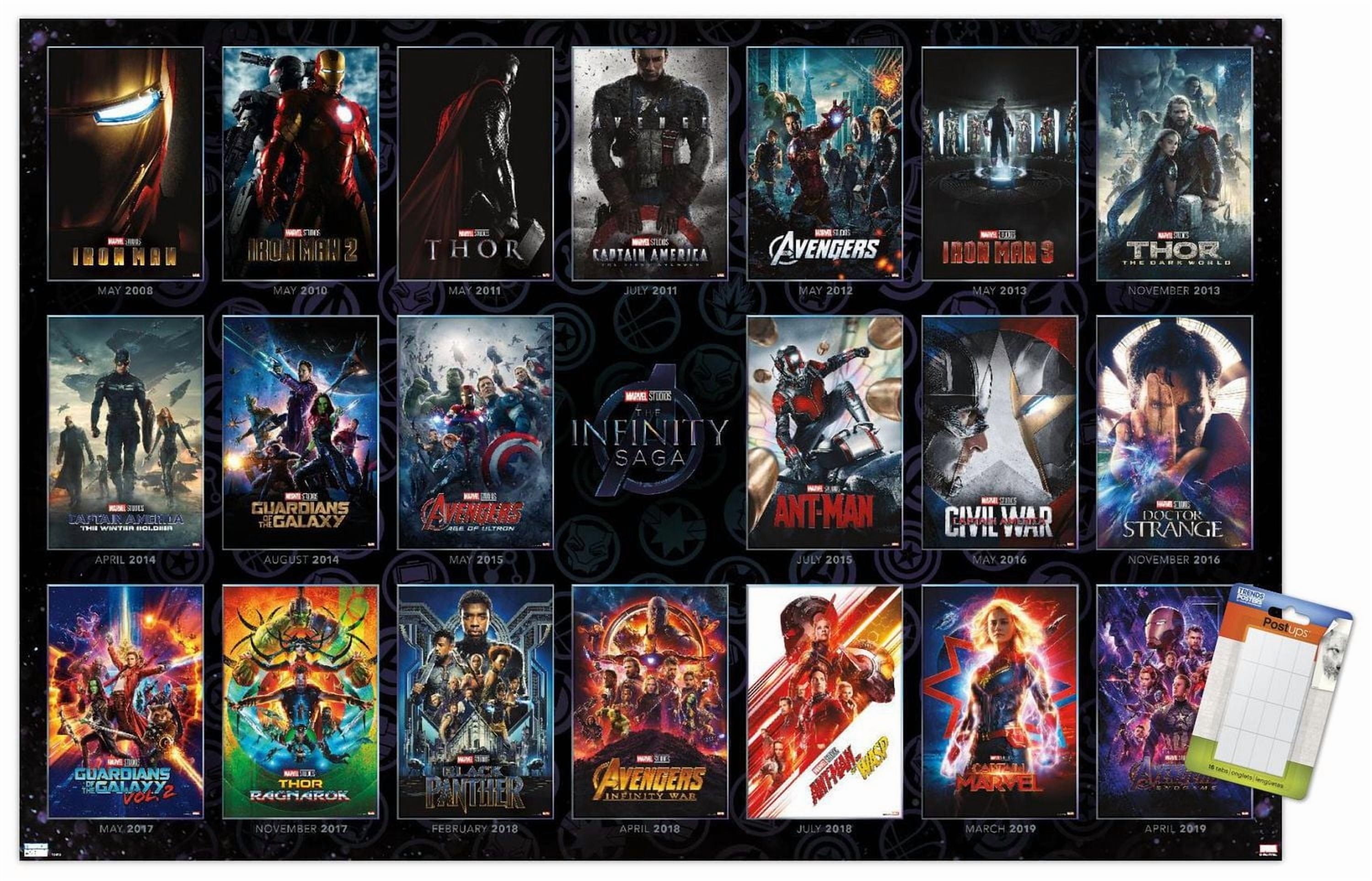 Marvel Avengers: The Infinity Saga - One Sheet Grid Wall Poster, 22.375" x 34" Framed